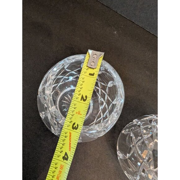 Set Of 2 Vintage Crystal Cut Glass Round Candle Holders 3.5" Tall Decorative - Picture 6 of 6